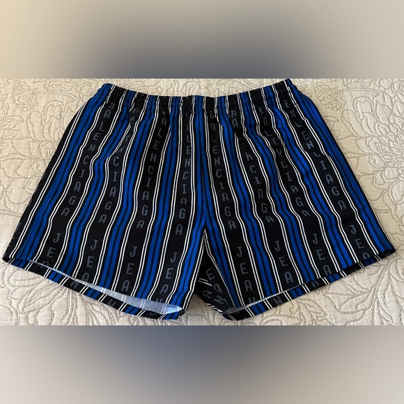 Balenciaga Mens Logo Striped Pull On Swim Trunks XS $495 - Picture 12 of 13